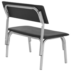 Банкетка со спинкой &laquo;Астрид&raquo;, 1200&times;450&times;800 мм, серый каркас, кожзам черный