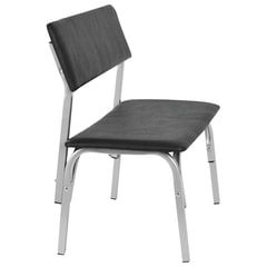 Банкетка со спинкой &laquo;Астрид&raquo;, 1200&times;450&times;800 мм, серый каркас, кожзам черный