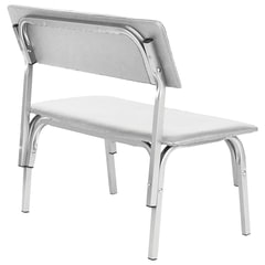 Банкетка со спинкой &laquo;Астрид&raquo;, 1200&times;450&times;800 мм, каркас светло-серый, кожзам светло-серый