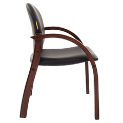 Кресло для приемных и переговорных CH-659, экокожа, черное матовое