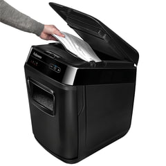 Уничтожитель (шредер) FELLOWES AUTOMAX 200C, 4 уровень секретности, фрагменты 4&times;38 мм, 200 листов, корзина 32 литра, FS-465