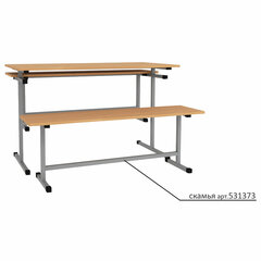 Стол для столовых на 4 места, 1200&times;600&times;760 мм, рост 6, каркас металл, ЛДСП/<wbr/>пластик, цвет бук