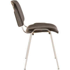 Стул для персонала и посетителей BRABIX &laquo;Iso CF-001&raquo;, хромированный каркас, кожзам черный, 531424