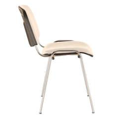 Стул для персонала и посетителей BRABIX &laquo;Iso CF-001&raquo;, хромированный каркас, кожзам бежевый, 531425