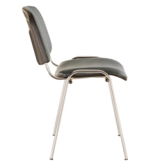 Стул для персонала и посетителей BRABIX &laquo;Iso CF-001&raquo;, хромированный каркас, кожзам серый, 531426
