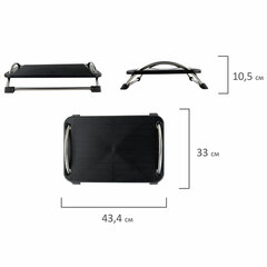 Подставка для ног BRAUBERG офисная, 43,5&times;33 см, регулируемый угол наклона, черная, 531488