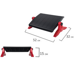 Подставка для ног BRAUBERG офисная, 45&times;32 см, регулируемые высота и угол наклона, черная, 531489