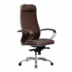 Кресло офисное МЕТТА &laquo;SAMURAI&raquo; KL-1, экокожа, темно-коричневое