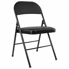 Стул складной BRABIX &laquo;Golf Plus CF-003 Комфорт&raquo;, черный каркас, кожзам черный, 531566