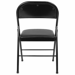 Стул складной BRABIX &laquo;Golf Plus CF-003 Комфорт&raquo;, черный каркас, кожзам черный, 531566