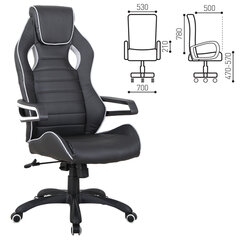 Кресло компьютерное BRABIX &laquo;Techno Pro GM-003&raquo;, экокожа, черное/<wbr/>серое, вставки серые, 531814