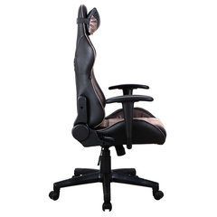 Кресло компьютерное BRABIX &laquo;GT Racer GM-100&raquo;, две подушки, ткань, экокожа, черное/<wbr/>коричневое, 531819