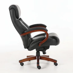 Кресло из натуральной кожи BRABIX PREMIUM &laquo;Infinity EX-707&raquo;, дерево, черное, 531826