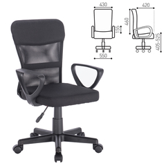 Кресло подростковое КОМПАКТНОЕ BRABIX &laquo;Jet MG-315&raquo;, черное, 531839