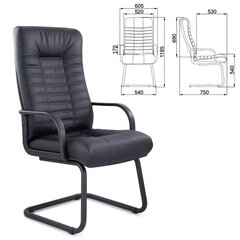 Кресло для приемных и переговорных &laquo;Атлант&raquo;, кожа, черное