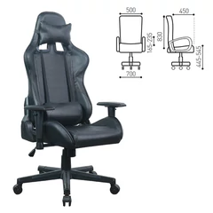 Кресло компьютерное BRABIX &laquo;GT Carbon GM-115&raquo;, две подушки, экокожа, черное, 531932