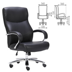 Кресло офисное BRABIX PREMIUM &laquo;Total HD-006&raquo;, НАГРУЗКА до 180 кг, экокожа, хром, черное, 531933