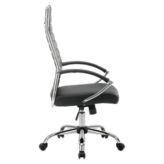 Кресло офисное BRABIX &laquo;Style EX-528&raquo;, экокожа, хром, черное, 531947