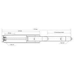 Газлифт BRABIX A-140 стандартный, ХРОМ, длина в открытом виде 413 мм, d50 мм, класс 2, 532005
