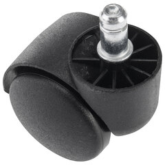 Колеса (ролики) BRABIX для кресла, пластиковые, КОМПЛЕКТ 5 шт., шток d 11 мм, черные, в коробе, 532008