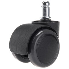 Колеса (ролики) BRABIX для кресла, прорезиненные, КОМПЛЕКТ 5 шт., шток d 11 мм, черные, в коробе, 532009