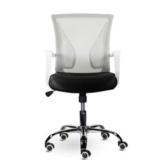 Кресло BRABIX &laquo;Wings MG-306&raquo;, пластик белый, хром, сетка, серое/<wbr/>черное, 532010