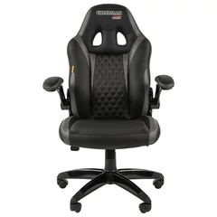 Кресло компьютерное Chairman СН GAME 15, экокожа, черное/<wbr/>серое