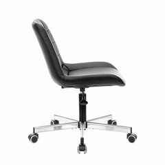 Кресло BRABIX &laquo;Deco MG-316&raquo;, без подлокотников, пятилучие серебристое, экокожа, черное, 532080.