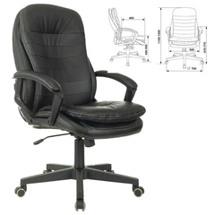 Кресло офисное BRABIX PREMIUM &laquo;Omega EX-589&raquo;, экокожа, черное, 532094