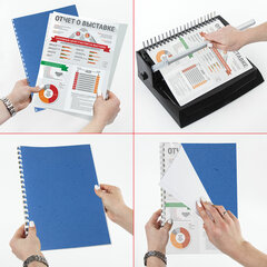 Обложки картонные для переплета, А3, КОМПЛЕКТ 100 шт., тиснение под кожу, 230 г/<wbr/>м<sup>2</sup>, синие, BRAUBERG, 532156