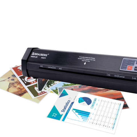 Ламинатор BRAUBERG SMART JET А3 автодетекция толщины пленки 60-250мкм,нагрев 50сек,100см/мин, 532271