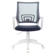 Кресло BRABIX &laquo;Fly MG-396W&raquo;, с подлокотниками, пластик белый, сетка, темно-серое, 532400