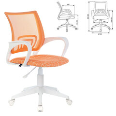 Кресло BRABIX &laquo;Fly MG-396W&raquo;, с подлокотниками, пластик белый, сетка, оранжевое с рисунком &laquo;Giraffe&raquo;, 532402