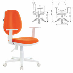 Кресло детское BRABIX &laquo;Fancy MG-201W&raquo;, с подлокотниками, пластик белый, оранжевое, 532410