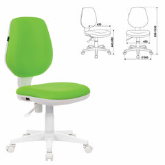 Кресло детское BRABIX &laquo;Fancy MG-201W&raquo;, без подлокотников, пластик белый, салатовое, 532414