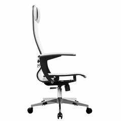 Кресло офисное МЕТТА &laquo;К-4-Т&raquo; хром, прочная сетка, сиденье и спинка регулируемые, белое