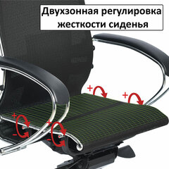 Кресло офисное МЕТТА "К-4-Т" хром, прочная сетка, сиденье и спинка регулируемые, черное