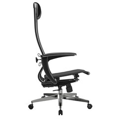 Кресло офисное МЕТТА &laquo;К-4-Т&raquo; хром, прочная сетка, сиденье и спинка регулируемые, черное