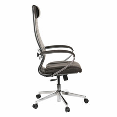 Кресло офисное МЕТТА &laquo;К-6&raquo; хром, экокожа, сиденье и спинка мягкие, темно-коричневое