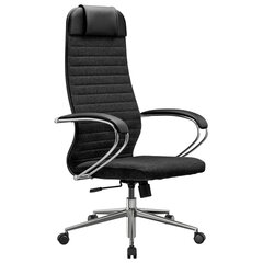 Кресло офисное МЕТТА &laquo;К-27&raquo; хром, ткань, сиденье и спинка мягкие, черное