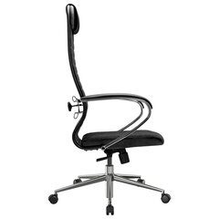 Кресло офисное МЕТТА &laquo;К-27&raquo; хром, ткань, сиденье и спинка мягкие, черное