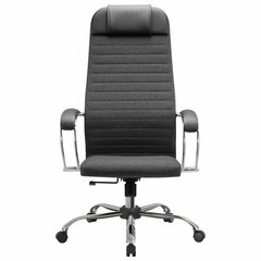 Кресло офисное МЕТТА &laquo;К-27&raquo; хром, ткань, сиденье и спинка мягкие, серое