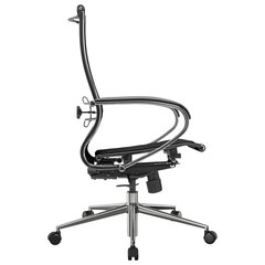 Кресло офисное МЕТТА &laquo;К-9&raquo; хром, прочная сетка, сиденье и спинка регулируемые, черное