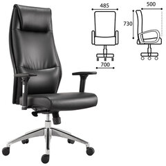 Кресло офисное BRABIX PREMIUM &laquo;Blues EX-751&raquo;, синхромеханизм, алюминий, экокожа, черное, 532486