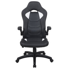Кресло компьютерное BRABIX &laquo;Skill GM-005&raquo;, откидные подлокотники, экокожа, черное/<wbr/>белое, 532493