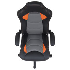 Кресло компьютерное BRABIX &laquo;Skill GM-005&raquo;, откидные подлокотники, экокожа, черное/<wbr/>оранжевое, 532495