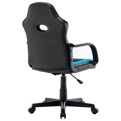 Кресло компьютерное BRABIX &laquo;Stripe GM-202&raquo;, экокожа, черное/<wbr/>голубое, 532509