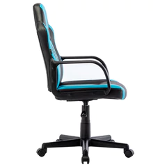 Кресло компьютерное BRABIX &laquo;Stripe GM-202&raquo;, экокожа, черное/<wbr/>голубое, 532509