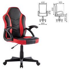 Кресло компьютерное BRABIX &laquo;Shark GM-203&raquo;, экокожа, черное/<wbr/>красное, 532512