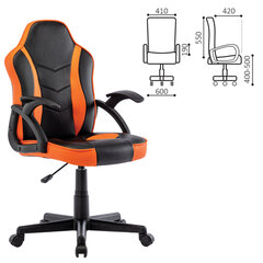 Кресло компьютерное BRABIX &laquo;Shark GM-203&raquo;, экокожа, черное/<wbr/>оранжевое, 532513
